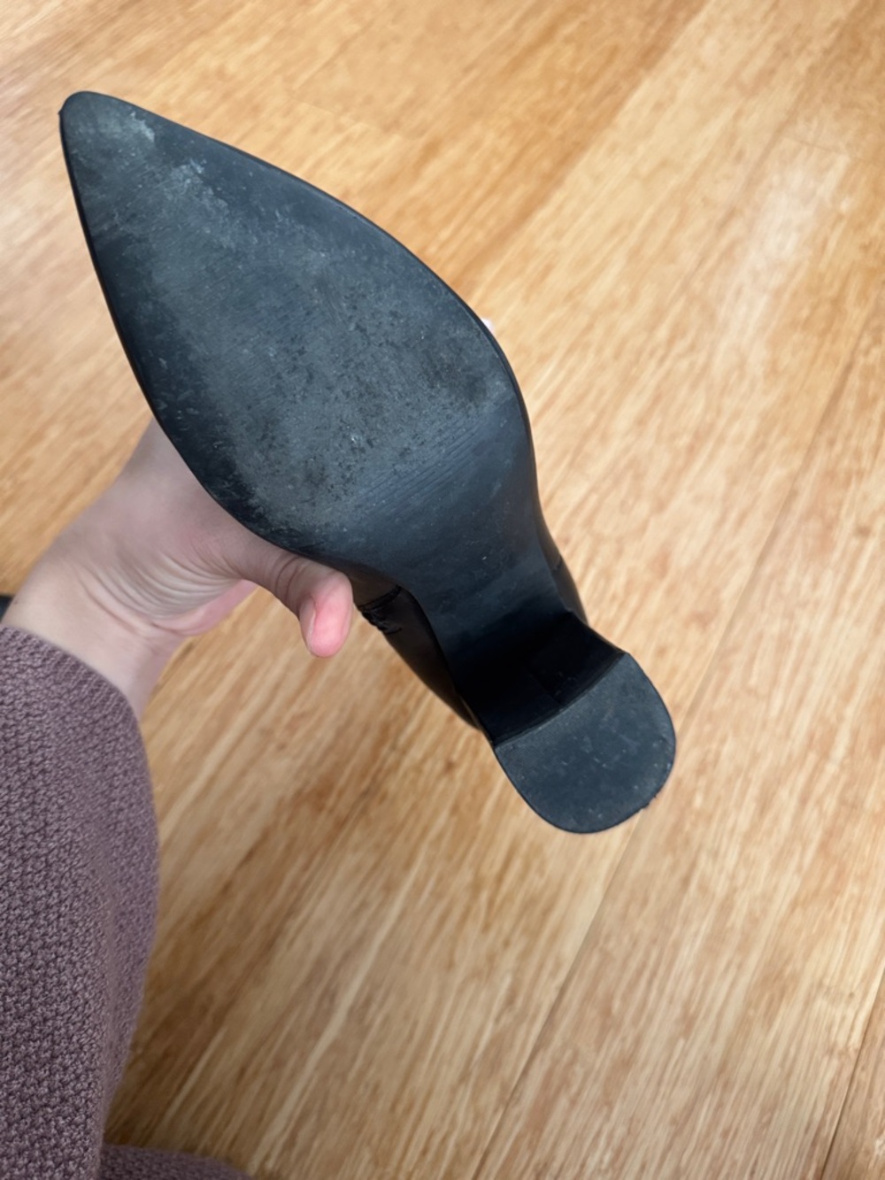 Steve Madden Pointed Toe Black Ankle Boots - Picture 8 of 8